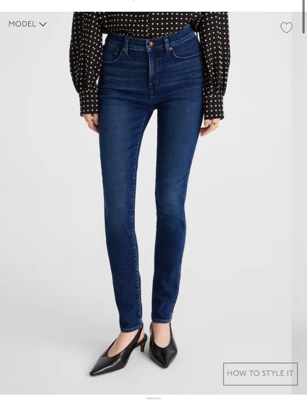 Madewell 10” high rise skinny jeans in Kingston wash